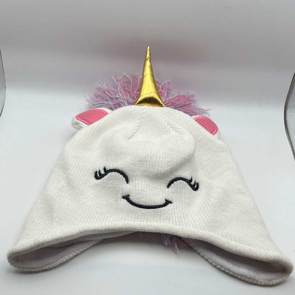 Unicorn Knit Hat with Gold Horn